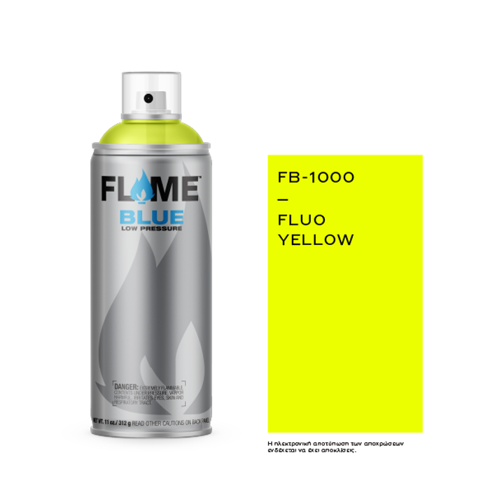 Spray Flame Blue 400ml, Neon Yellow